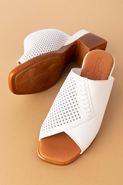 Gondol Γυναικείες γνήσιες δερμάτινες μεσαίες γόβες καθημερινές κομψές παντόφλες Iz.12113