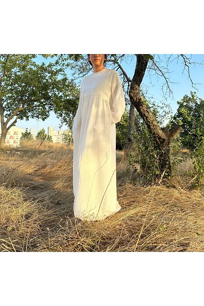 EMZEYN Cotton Gathered Seersucker Women's Dress