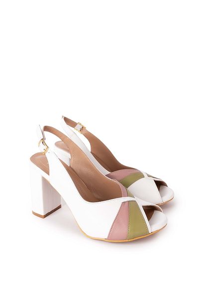 Gondol Pantofi cu toc de damă din piele naturală colorați - Ast.6156