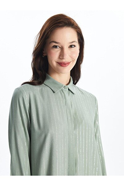 LC Waikiki Lcw Grace Striped Linen Look Women's Shirt Tunic