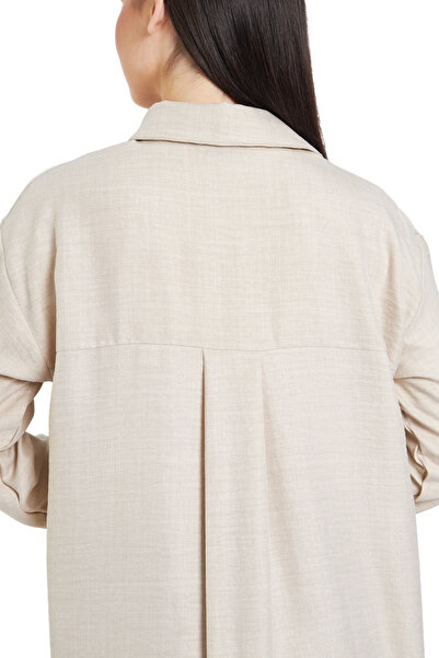 Fezzal Βασικό πουκάμισο με μακριά λινά υφή