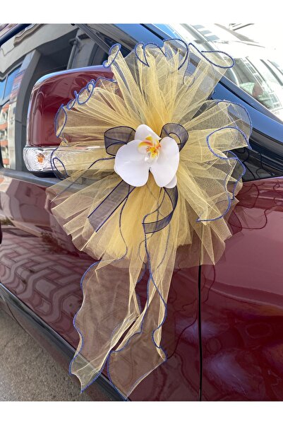 ecrin tuhafiye hobi 5'li Orkide Düğün Arabası Süsü Gelin Arabası Konvoy Süsü ...