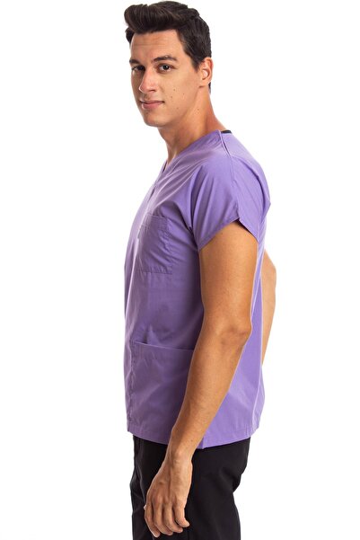 Simirna Üniforma Surgical Doctor Nurse Scrubs Lilac Jersey Single Top