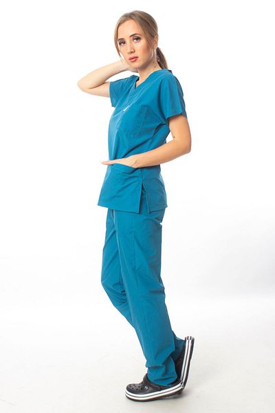 Simirna Üniforma Chirurgie Doctor Asistentă Scrubs Petrol Green Jersey Set