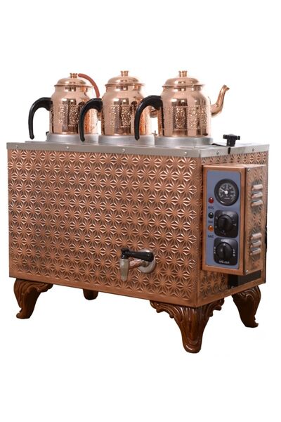 Genel Markalar Kutlu Sadrazam 3 Demlikli Bakır Çay Kazanı (ELEKTRİKLİ)