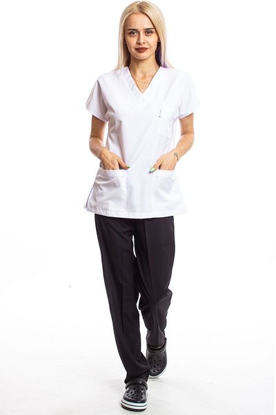 Simirna Üniforma Chirurgical Doctor Asistentă Scrubs Top Alb Inferioară Negru Jersey Set