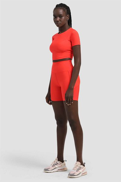 Superstacy Pomegranate Flower Short Tights with Laser Cut Pockets