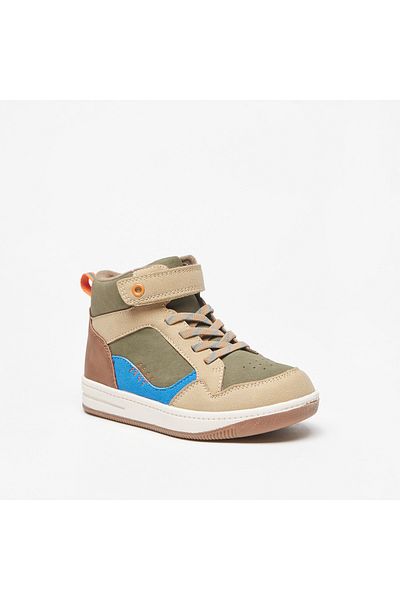 LBL by Shoexpress Colourblock Ankle Boots with Hook and Loop Closure