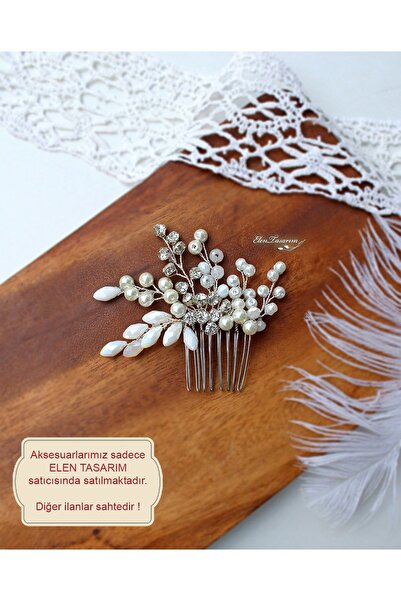 Elen Tasarım Αξεσουάρ μαλλιών με πέτρες με πέρλες και κρύσταλλα. Στέμμα νύφης...