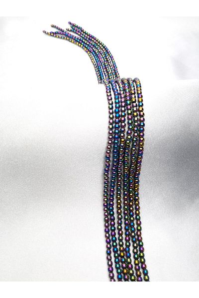 Yüksel Boncuk Σειρά από φυσική πέτρα 3 mm Marbled Hematite Stone
