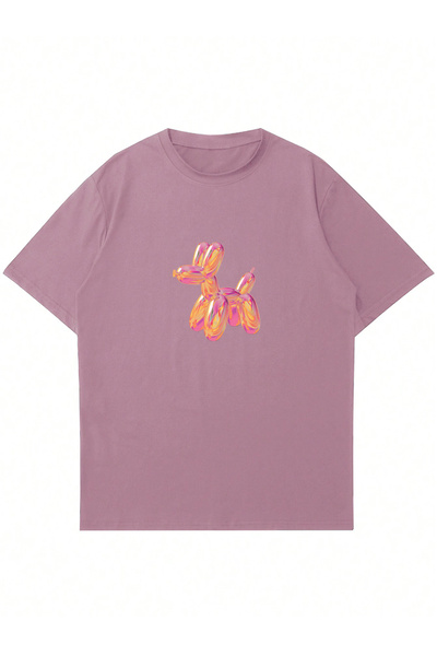 Mad&Calf Majica sa širokim izrezom za žene sa printom balon psa