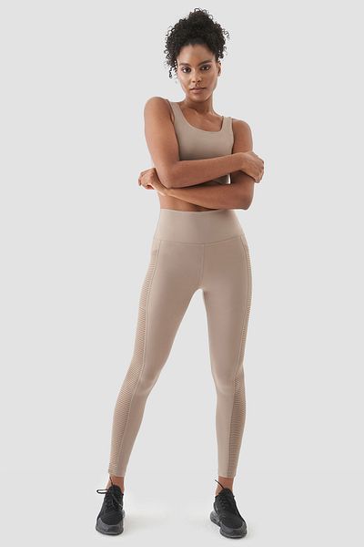 Superstacy Wawel Mesh Pocket Detailed Stone Color Sports Leggings