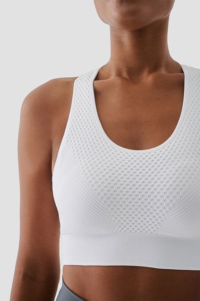 Superstacy Rhea Seamless White Sports Bra