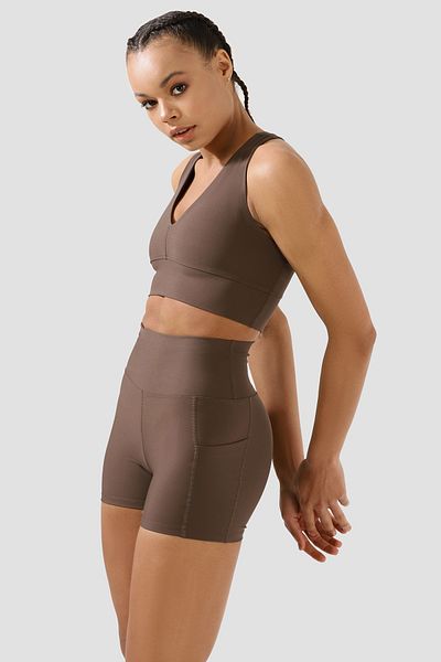 Superstacy Nichole Bitter Brown Color Sports Bra