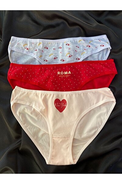 Dominant Bikini pentru femei Dominant Cotton - Pachet de 3 chiloți, culori mixte