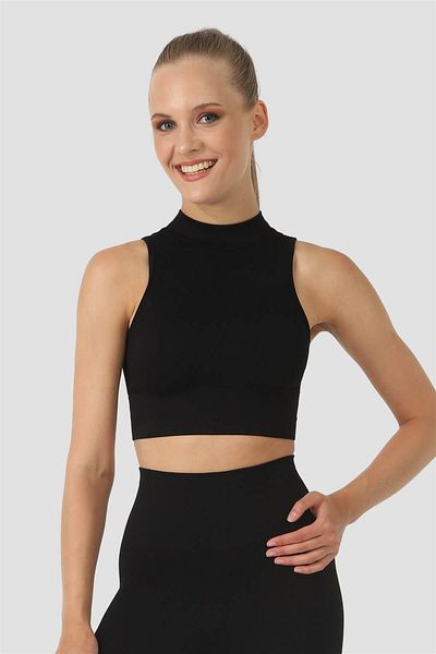 Superstacy High-Rise Seamless Black Sports Bustier