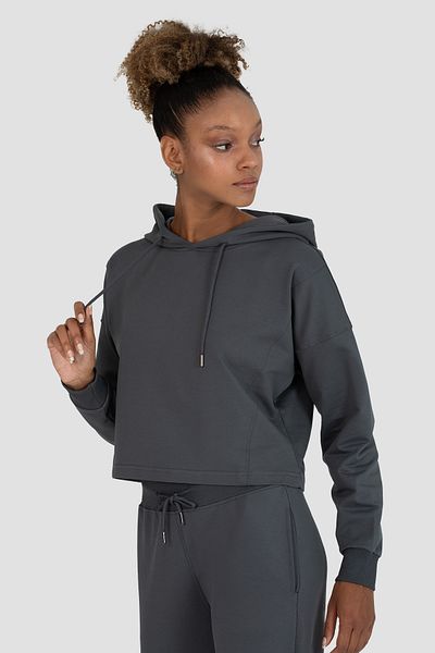 Superstacy Lisa Oversize Smoked Crop Hoodie