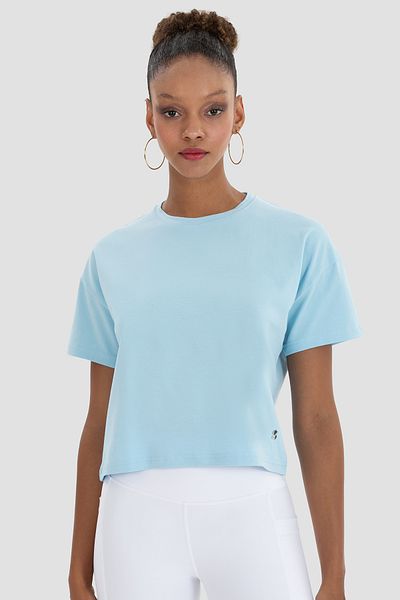 Superstacy Oversize Blue Crop Lily T-Shirt