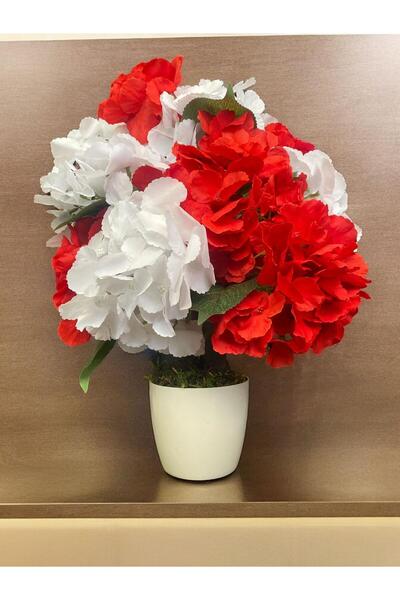 YAPAY ÇİÇEKÇİNİZ Artificial Hyacinth Tree in White Pot 40 cm
