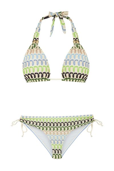 AQUELLA Colorful Long Knitwear Bikini Set - Triangle Design