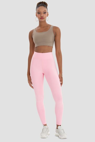 Superstacy V Waist Detailed High Waist Pink Sports Leggings