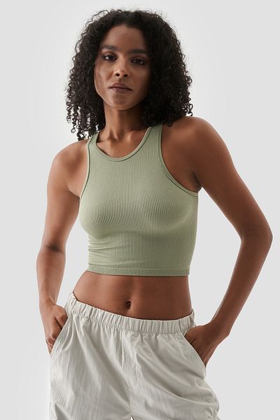 Superstacy Polly Sleeveless Ribbed Light Green Ball