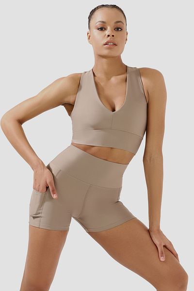 Superstacy Gina Pocketed Stone Color Short Tights