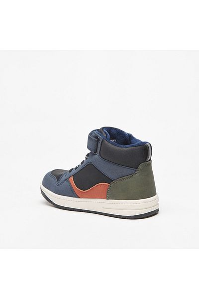 LBL by Shoexpress Colourblock Ankle Boots with Hook and Loop Closure