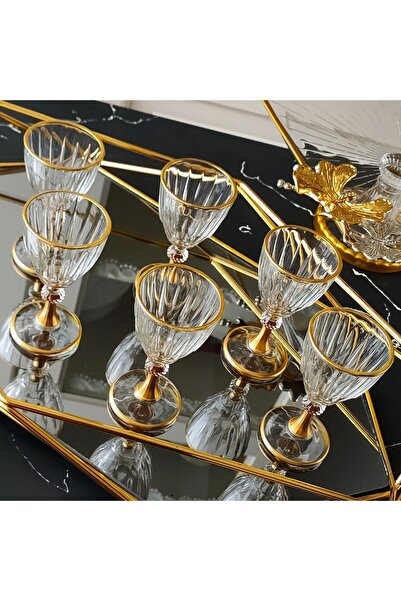 REGNA HOME Fine Living Regna Home Grace - Brown Color Side Cup Mat, Gilt Design