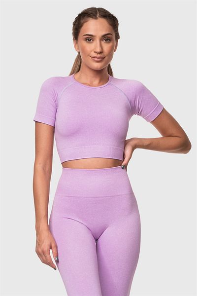 Superstacy بلوزة قصيرة أرجوانية بدون خياطة