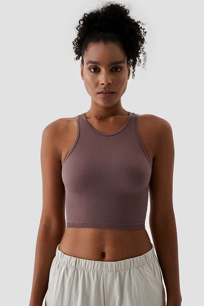 Superstacy Polly Sleeveless Ribbed Dark Rose Ball
