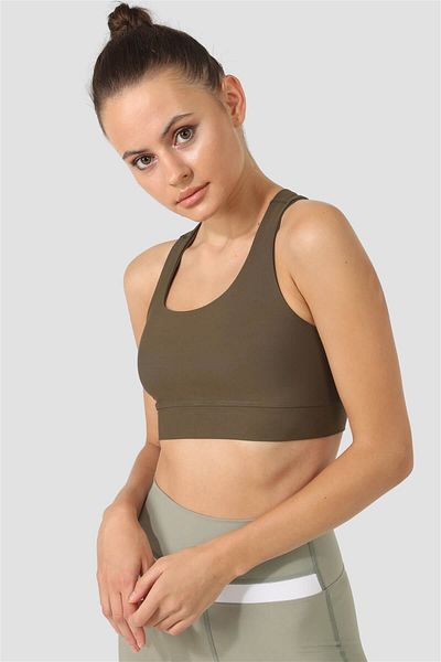 Superstacy Cross Strap Khaki Sports Bustier