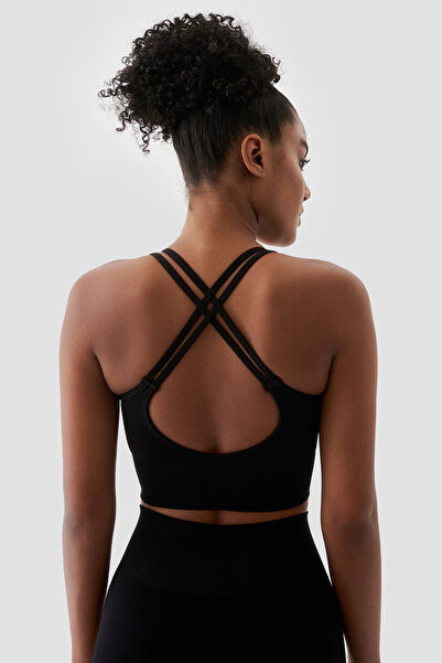 Superstacy Kate Seamless Black Sports Bra