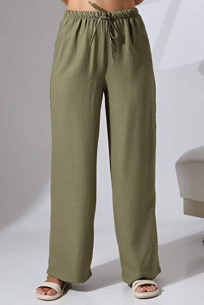 Butik Beyza Linen Palazzo Leg Trousers