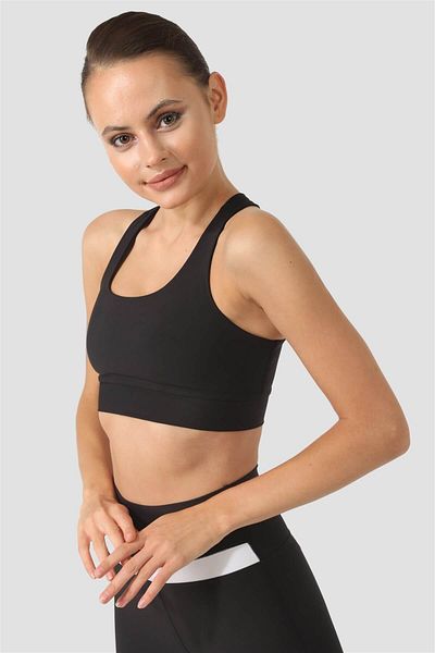 Superstacy Cross Strap Black Sports Bustier