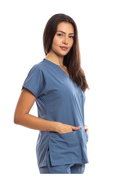 Simirna Üniforma Indigo Blue Single Top Scrubs - Tricou pentru asistentă chirurgicală