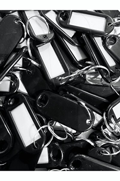 AYDA PROMOSYON Plastic Keychain Black Color 100 Pieces