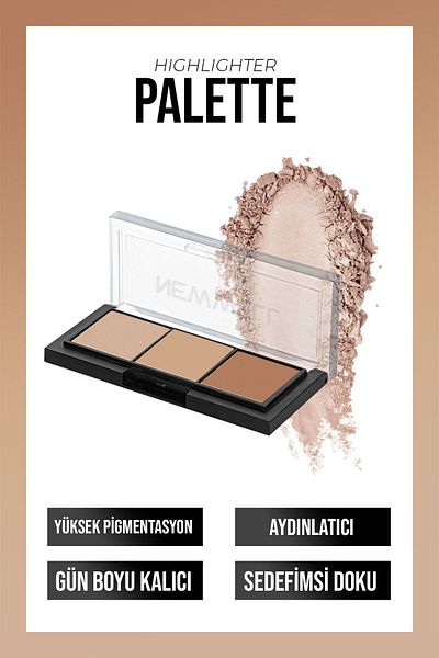 New Well Porcelain Make Up Highlighter 3 pcs