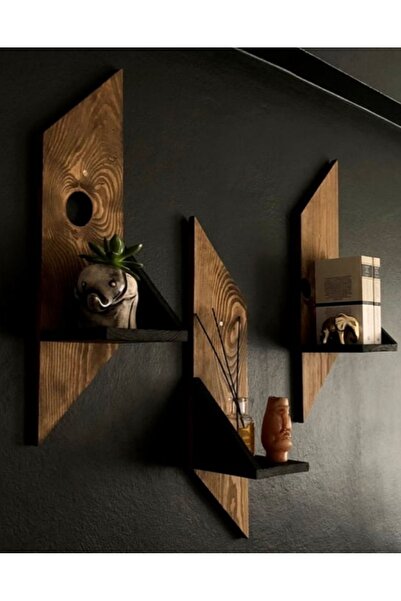 AHSAPİSCİLİK Ahşap Duvar Rafı , Gaz Lambası Rafı ( 1 Adet )