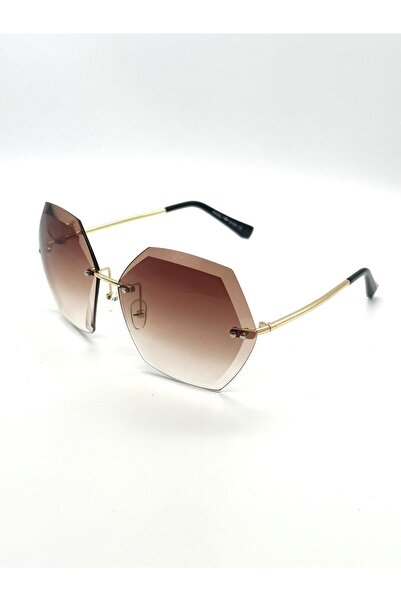 Angel Eyes Geometric Brown Gradient Cut Glass Women Sunglasses Ae1712c30