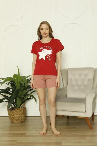 Özlem 4013 Model Short Sleeve Pajama Set with Shorts