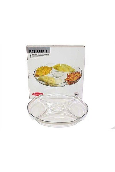 Paşabahçe Patisserie Compartmented Plate Breakfast Snack Bowl 10467 Compartmented Snack Bowl