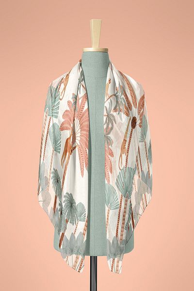 Pilloveland Monkey 50*150 cm - Φόρεμα παραλίας Pareo από σιφόν κοντό και μακρύ