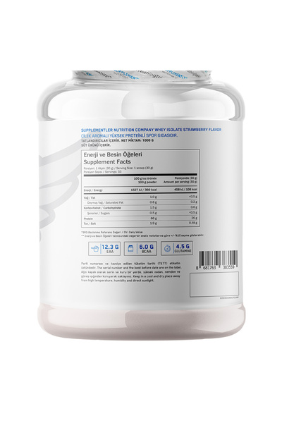 Supplementler Whey Isolate 1000 gr - Çilek