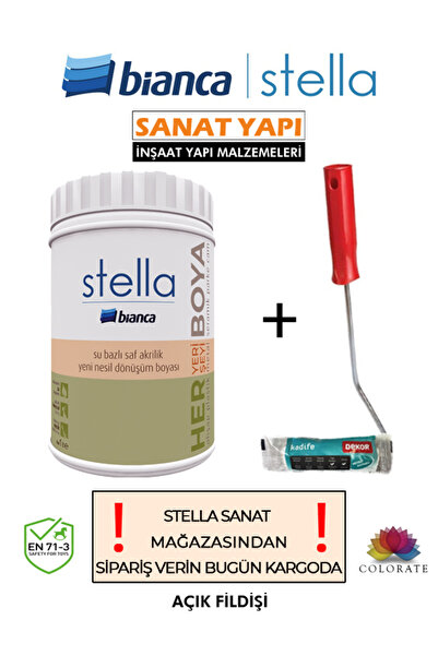 Bianca Stella Su Bazlı Saf Akrilik Açık Fildişi Boya Ve Dekor Kadife Rulo