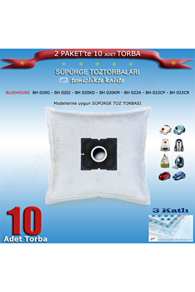 BLUE HOUSE 10 τεμάχια σακούλες σκόνης Κατάλληλες για μοντέλα BLUEHOUSE BH 020G -020J -020KD-020KM -022A-022CP-022CR 200120