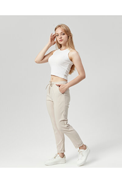 LA CARTE KADIN DUBLE PAÇA YAZLIK KETEN PANTOLON