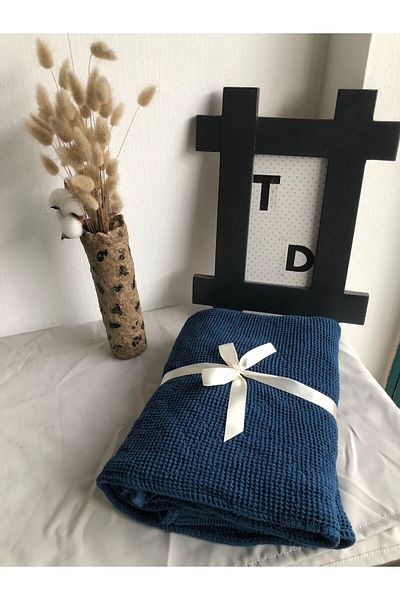 textile dünyası 120x190 Pique Sand - 100% Cotton Throw Blanket Sofa Shawl TV Cover