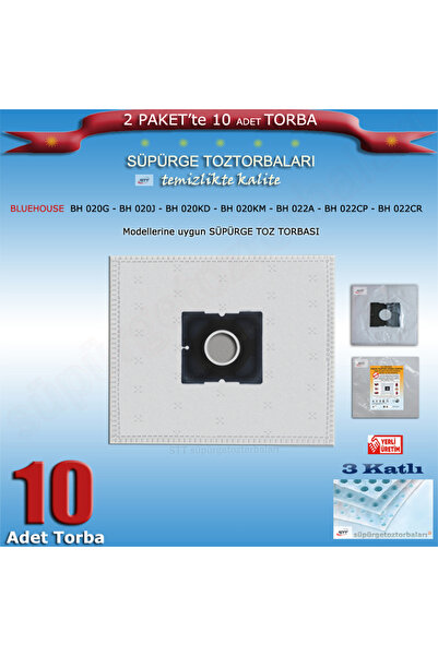 BLUE HOUSE 10 τεμάχια σακούλες σκόνης Κατάλληλες για μοντέλα BLUEHOUSE BH 020G -020J -020KD-020KM -022A-022CP-022CR 200120