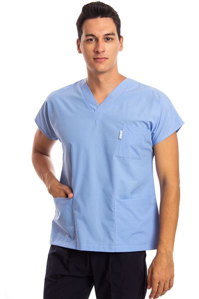 Simirna Üniforma Chirurgical Asistentă Scrubs Jersey albastru deschis Single Top
